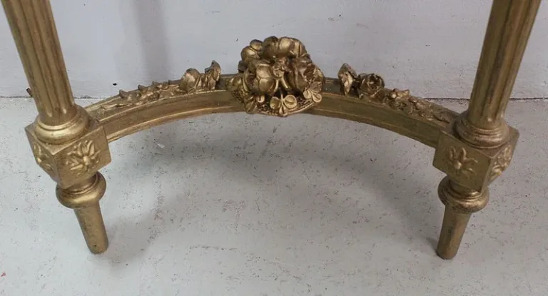Ensemble Miroir Trumeau et Console Demi-Lune, en Bois Doré – Fin XIXe