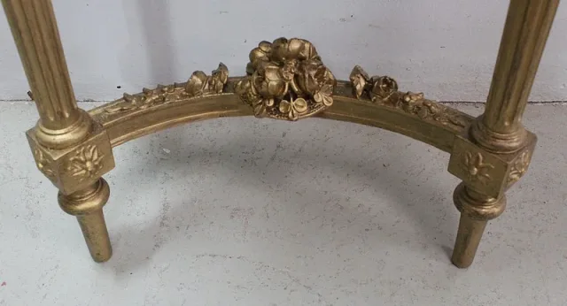 Ensemble Miroir Trumeau et Console Demi-Lune, en Bois Doré – Fin XIXe