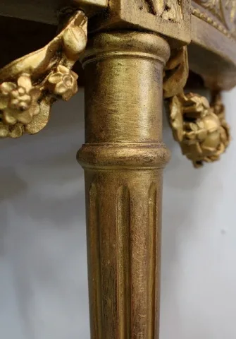Ensemble Miroir Trumeau et Console Demi-Lune, en Bois Doré – Fin XIXe