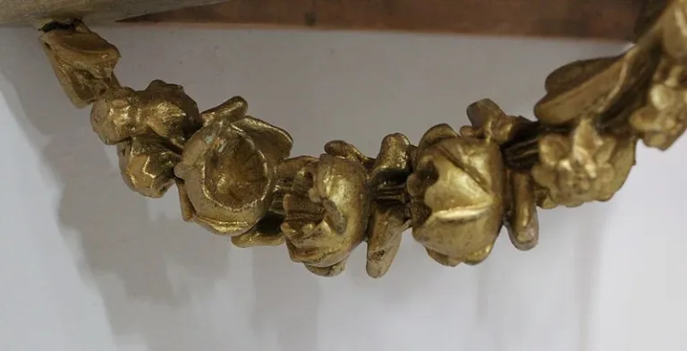 Ensemble Miroir Trumeau et Console Demi-Lune, en Bois Doré – Fin XIXe
