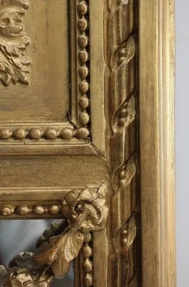 Ensemble Miroir Trumeau et Console Demi-Lune, en Bois Doré – Fin XIXe
