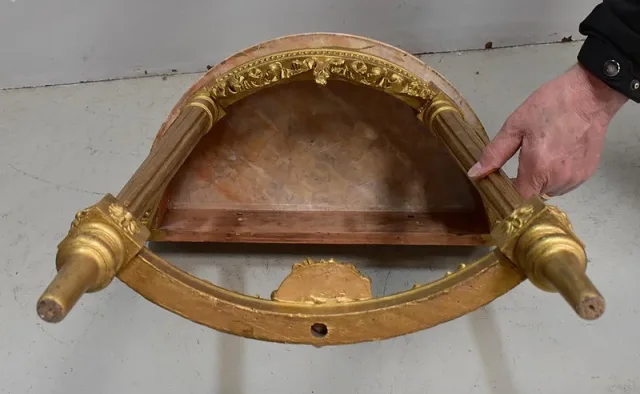 Ensemble Miroir Trumeau et Console Demi-Lune, en Bois Doré – Fin XIXe