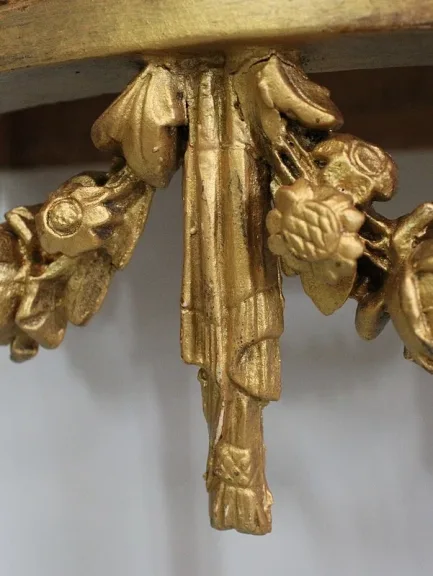 Ensemble Miroir Trumeau et Console Demi-Lune, en Bois Doré – Fin XIXe