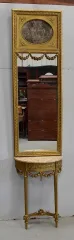 Ensemble Miroir Trumeau et Console Demi-Lune, en Bois Doré – Fin XIXe