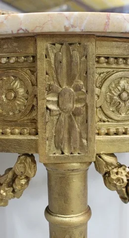 Ensemble Miroir Trumeau et Console Demi-Lune, en Bois Doré – Fin XIXe