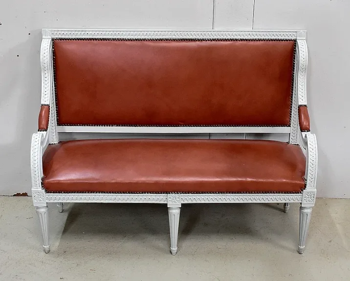 Petite Banquette d’Enfant en Hêtre, style Louis XVI – Début XXe