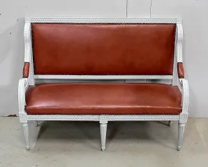 Petite Banquette d’Enfant en Hêtre, style Louis XVI – Début XXe