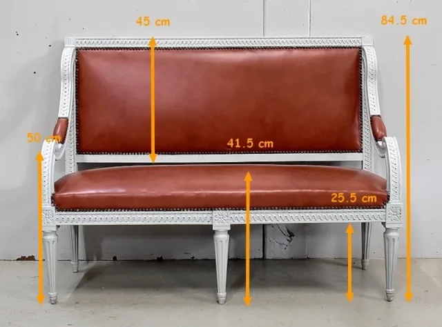 Petite Banquette d’Enfant en Hêtre, style Louis XVI – Début XXe