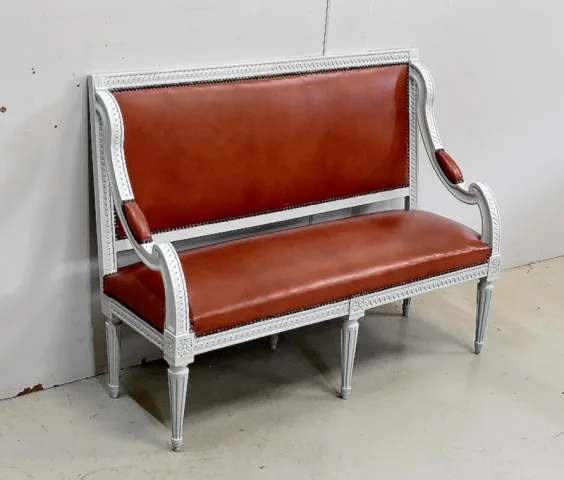 Petite Banquette d’Enfant en Hêtre, style Louis XVI – Début XXe