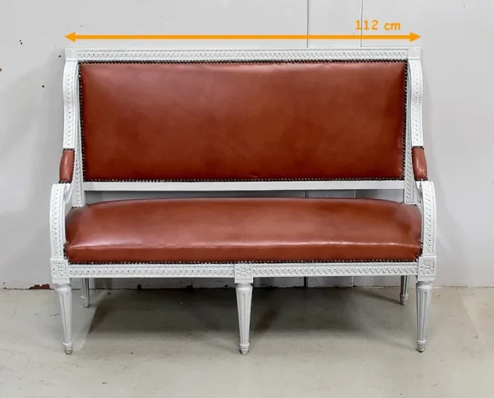 Petite Banquette d’Enfant en Hêtre, style Louis XVI – Début XXe