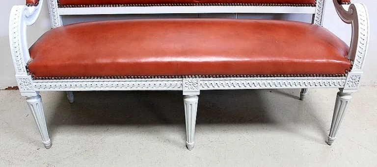 Petite Banquette d’Enfant en Hêtre, style Louis XVI – Début XXe