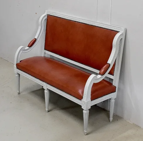 Petite Banquette d’Enfant en Hêtre, style Louis XVI – Début XXe