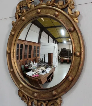 GILTWOOD CONVEX MIRROR
