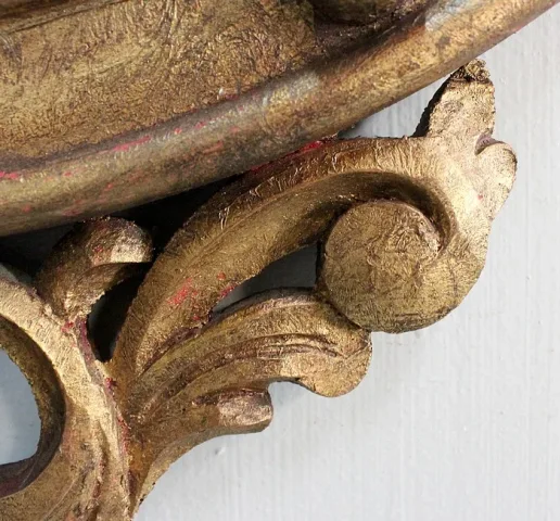 SPECCHIO CONVESSO IN LEGNO DORATO
