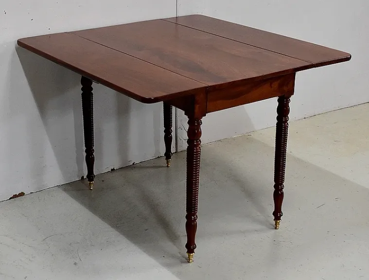 Table Rectangulaire à Abattants, en Acajou de Cuba, époque Louis-Philippe – Milieu XIXe