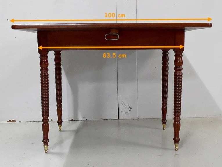 Table Rectangulaire à Abattants, en Acajou de Cuba, époque Louis-Philippe – Milieu XIXe