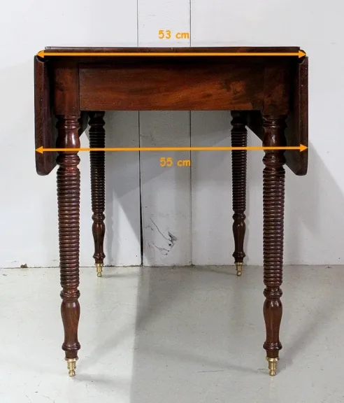 Table Rectangulaire à Abattants, en Acajou de Cuba, époque Louis-Philippe – Milieu XIXe