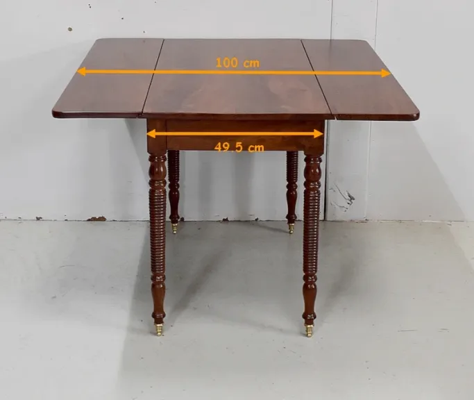 Table Rectangulaire à Abattants, en Acajou de Cuba, époque Louis-Philippe – Milieu XIXe