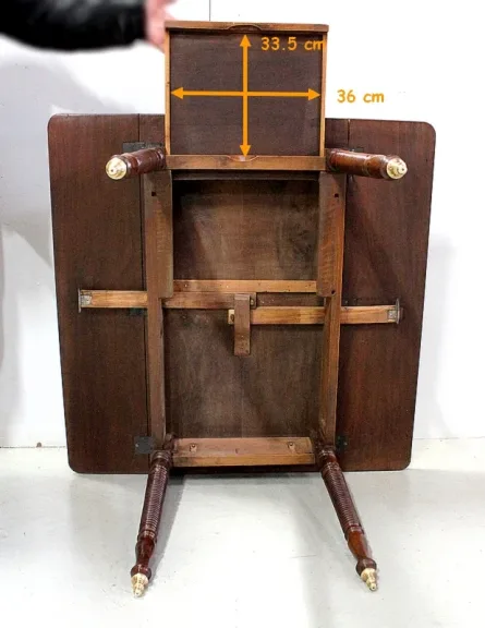 Table Rectangulaire à Abattants, en Acajou de Cuba, époque Louis-Philippe – Milieu XIXe