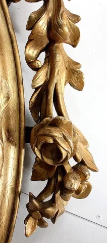 Important Miroir Doré Ovale, époque Napoléon III – XIXe