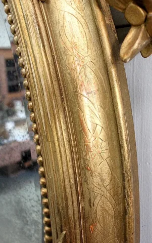 Important Miroir Doré Ovale, époque Napoléon III – XIXe