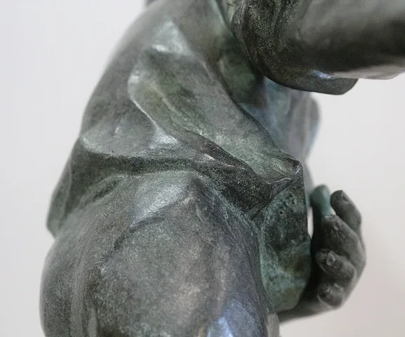 Bronze à Patine Verte, « Le Joueur de Boules » – Début XXe