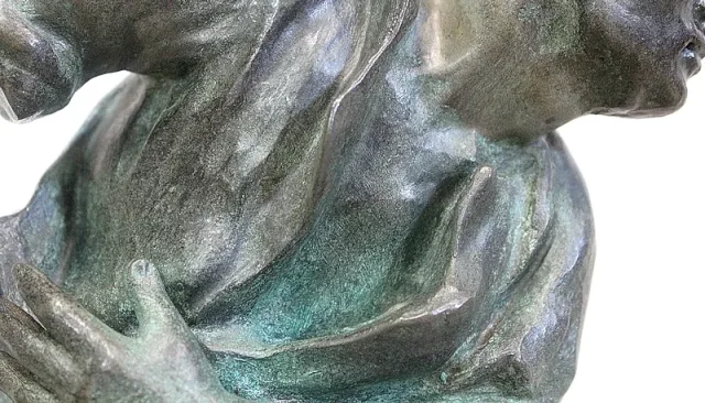 Bronze à Patine Verte, « Le Joueur de Boules » – Début XXe