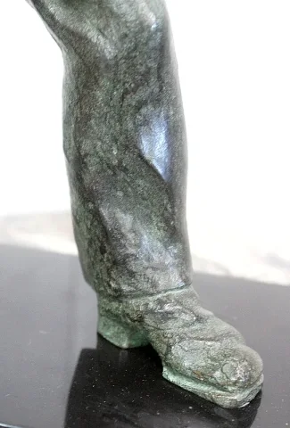 Bronze à Patine Verte, « Le Joueur de Boules » – Début XXe
