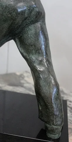 Bronze à Patine Verte, « Le Joueur de Boules » – Début XXe