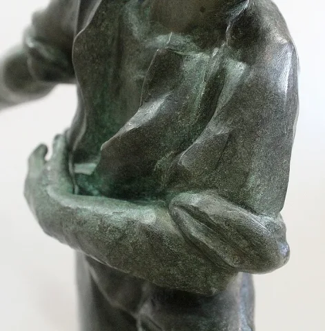 Bronze à Patine Verte, « Le Joueur de Boules » – Début XXe