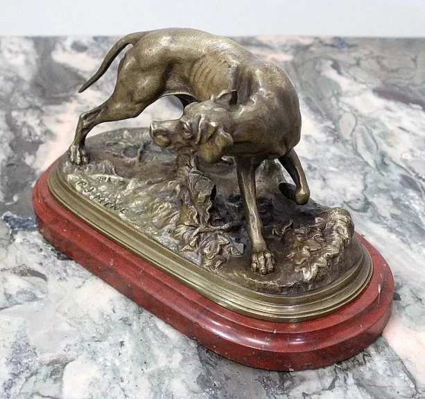 Bronze d’un Chien Braque, de P.J Mêne – Milieu XIXe