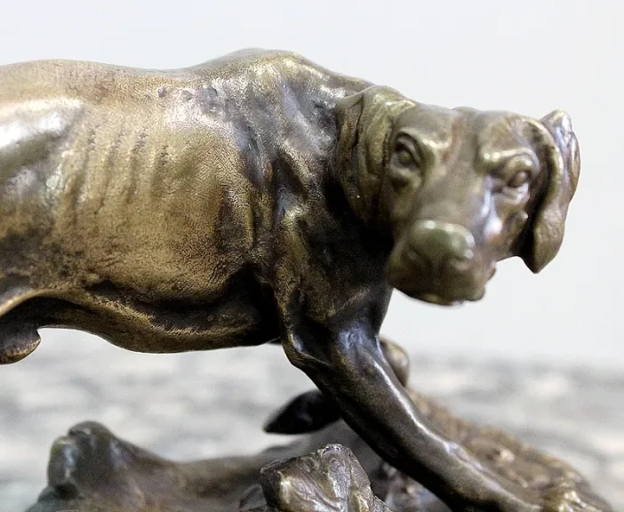 Bronze d’un Chien Braque, de P.J Mêne – Milieu XIXe