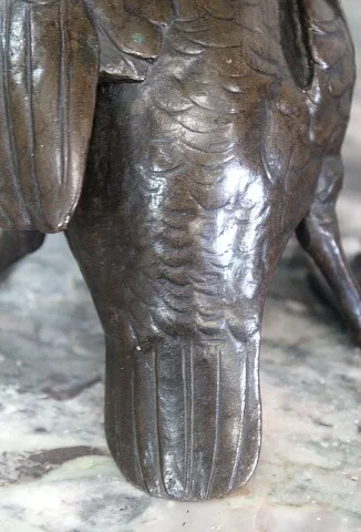 Bronze d’un Chérubin tenant une Oie, de A. Collas – XIXe