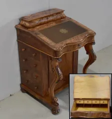 Bureau Davenport en Noyer, origine Angleterre – Milieu XIXe