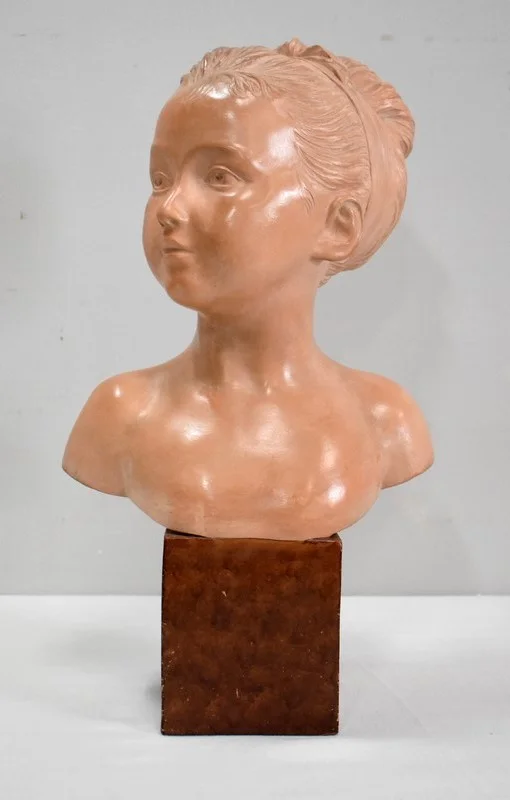Buste en Terre Cuite de Louise Brongniart, d’après Houdon – 1900