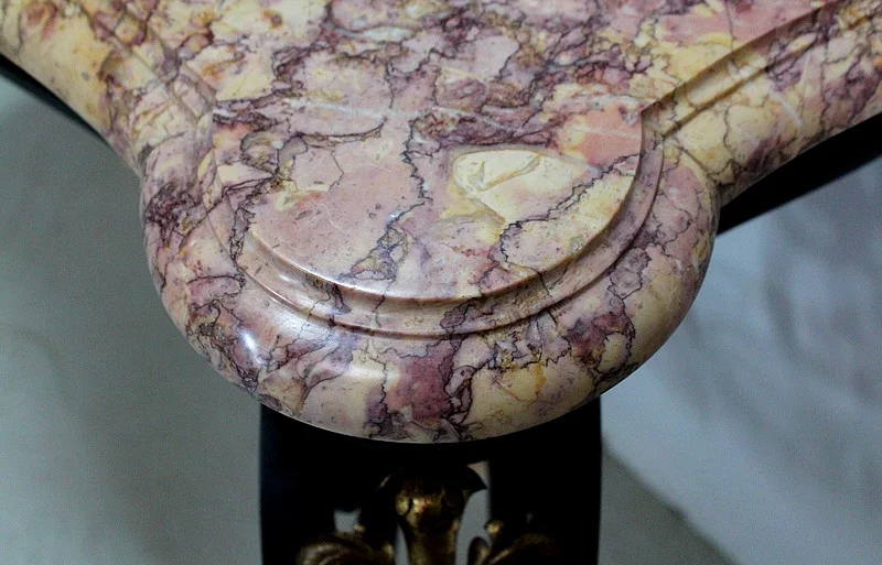 Console d’Applique en Marbre et Fer Forgé, esprit Rocaille – 1940 / 1950