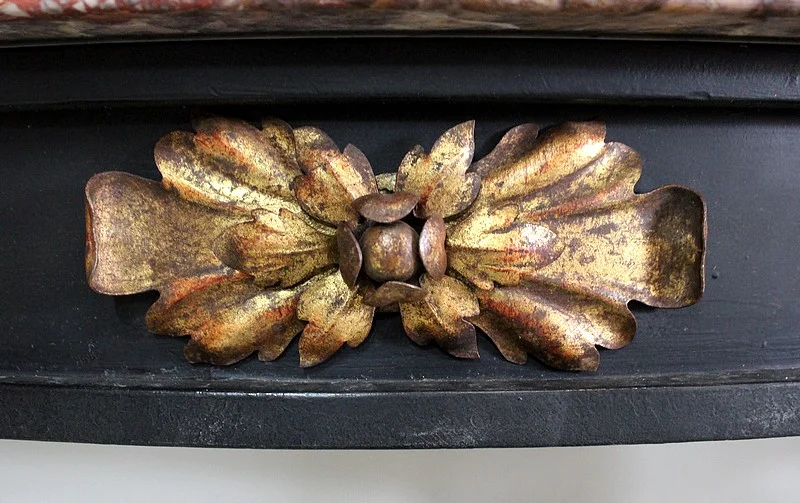 Console d’Applique en Marbre et Fer Forgé, esprit Rocaille – 1940 / 1950