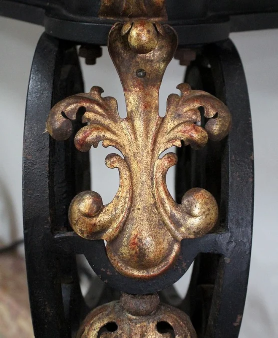 Console d’Applique en Marbre et Fer Forgé, esprit Rocaille – 1940 / 1950