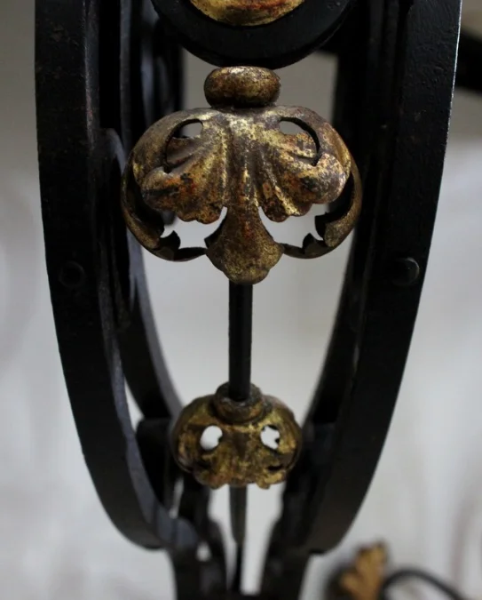 Console d’Applique en Marbre et Fer Forgé, esprit Rocaille – 1940 / 1950