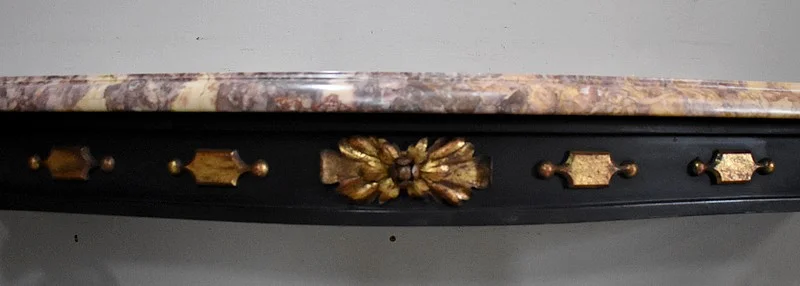 Console d’Applique en Marbre et Fer Forgé, esprit Rocaille – 1940 / 1950