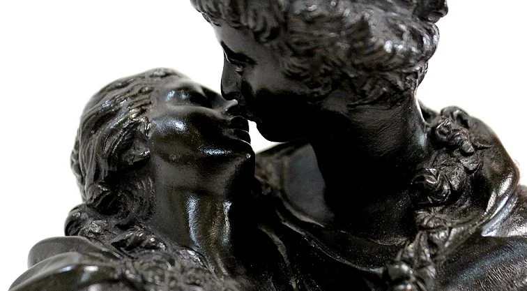 Bronze « le Baiser Donné » d’après J-A. Houdon – 2ème moitié du XIXe