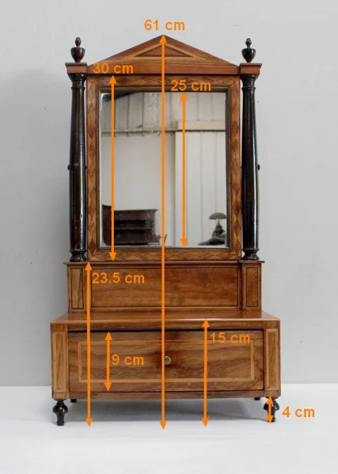 Psyché de Commode, en Amarante et Citronnier, époque Empire – Début XIXe