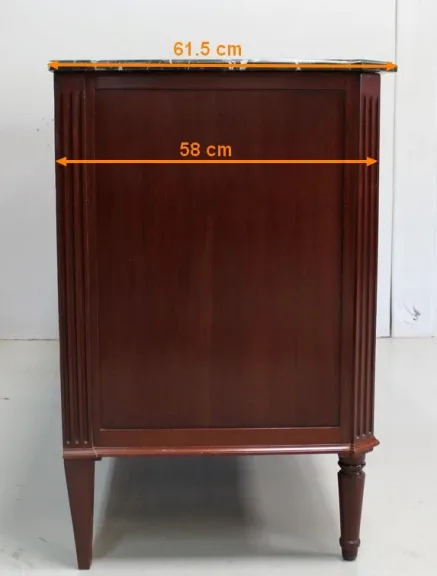 Enfilade Louis XVI en Acajou de Cuba et Marbre Flammé – XVIIIe