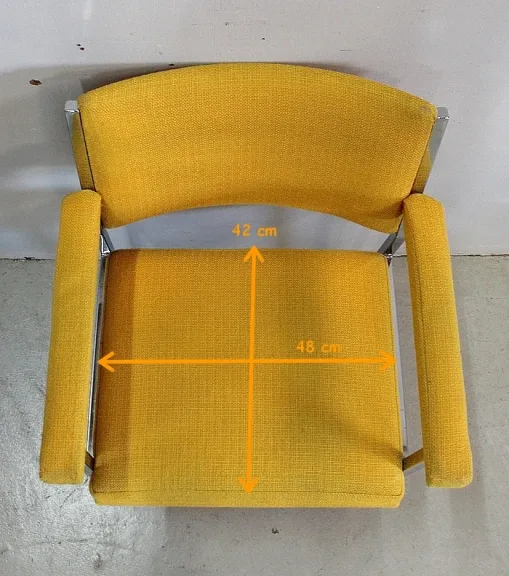 Suite de 4 Fauteuils en Métal Chromé – 1970