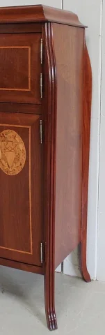 Petit Cabinet en Acajou et Bois Précieux, Époque Art Nouveau – Début XXe