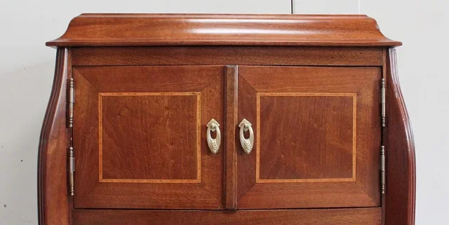 Petit Cabinet en Acajou et Bois Précieux, Époque Art Nouveau – Début XXe