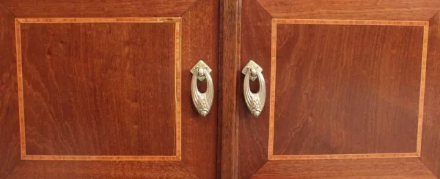 Petit Cabinet en Acajou et Bois Précieux, Époque Art Nouveau – Début XXe
