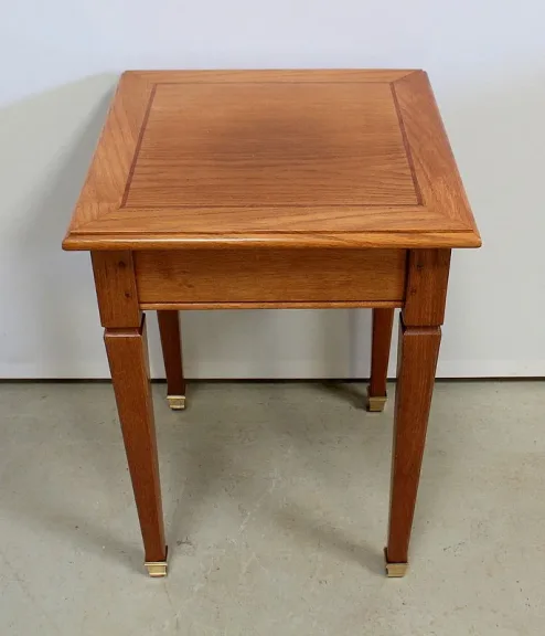 Petite Table Bout de Canapé en Chêne Blond massif – 1950