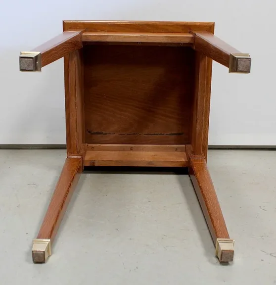 Petite Table Bout de Canapé en Chêne Blond massif – 1950