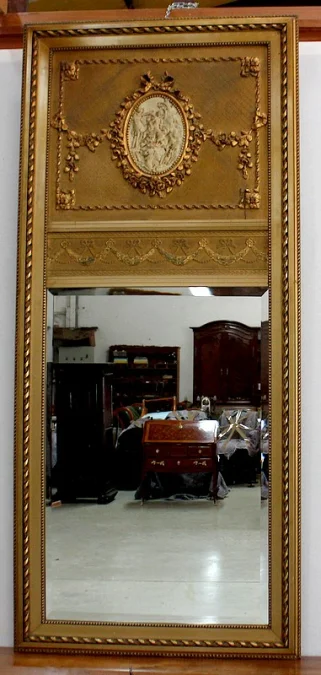 LOUIS XVI STYLE TRUMEAU MIRROR